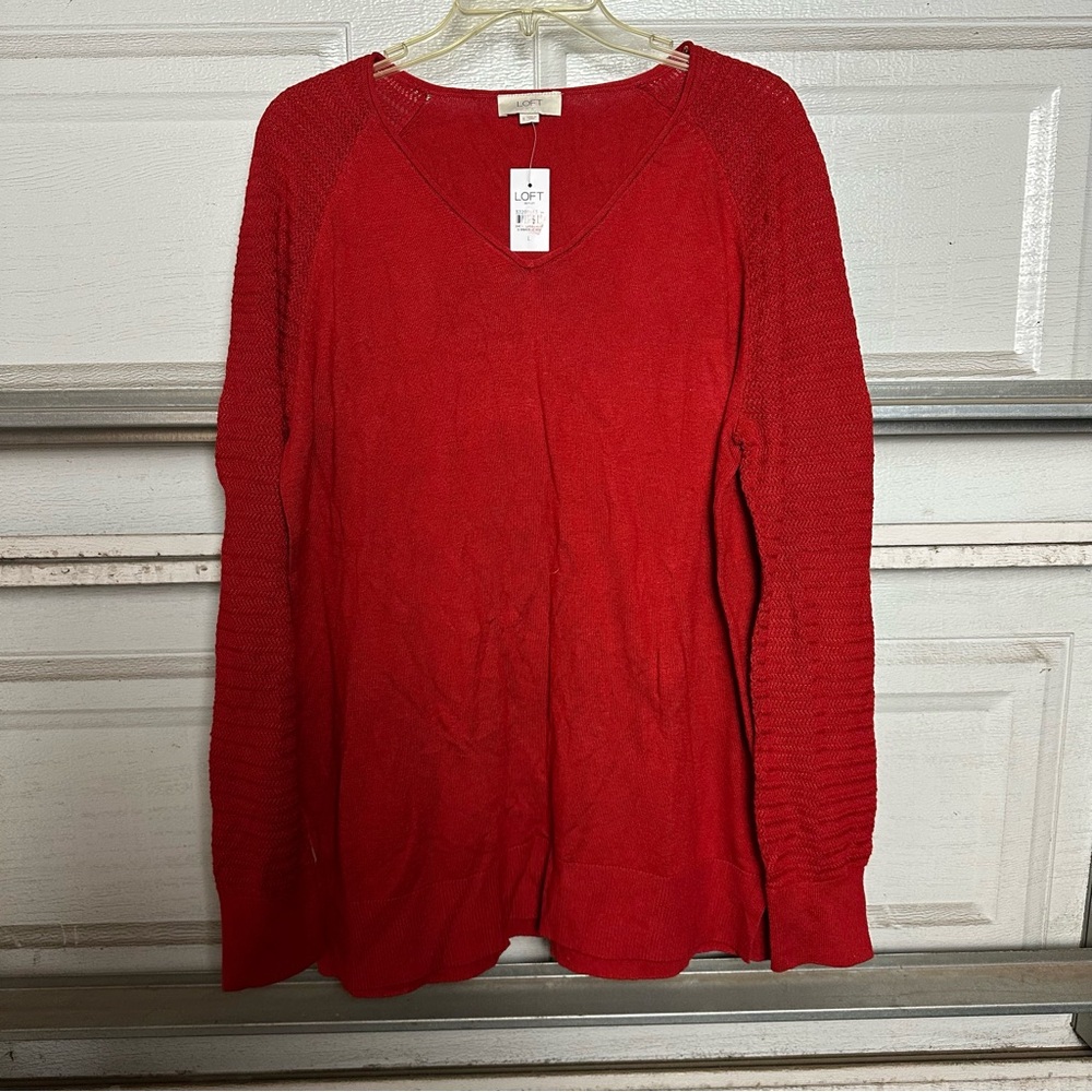 LOFT Red Knit Sweater